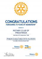 75th Birthday for Prestwick Rotary